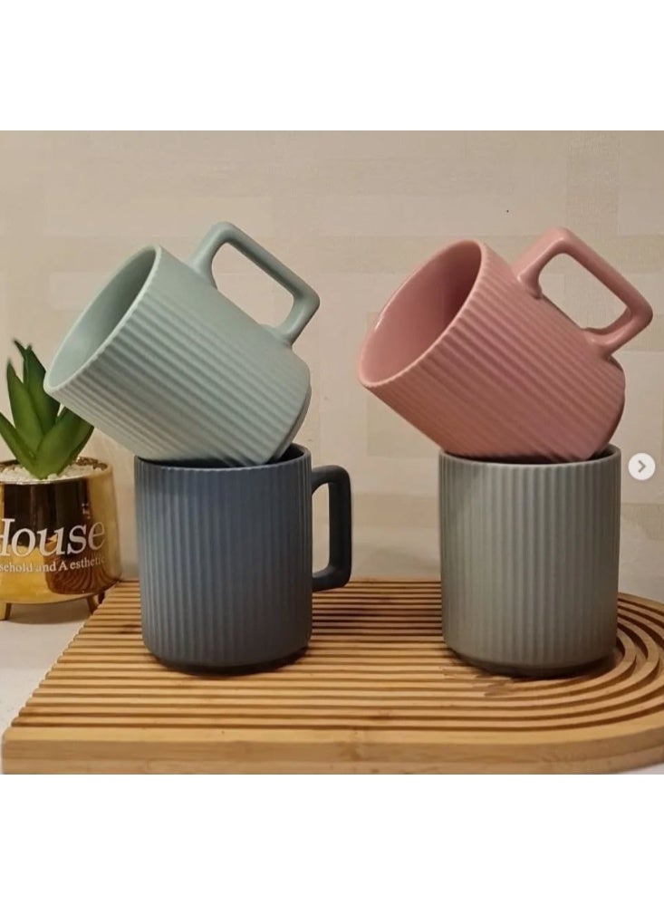 Elegant Ceramic Mug Set 4pcs - Image 3
